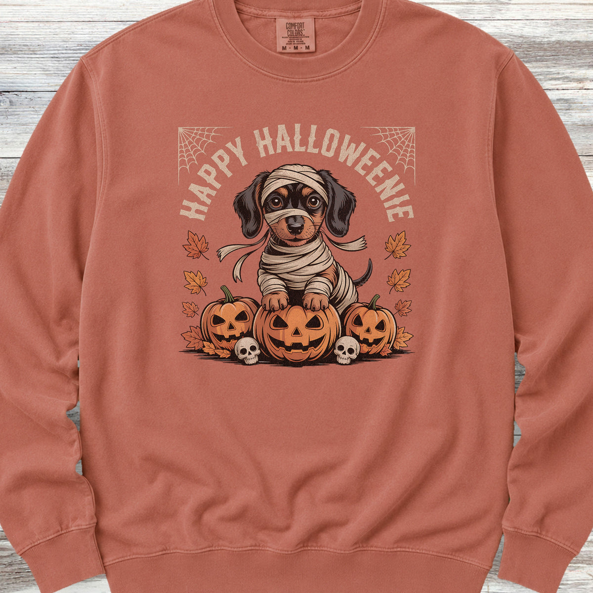 Dachshund Halloweenie Sweatshirt - Terracotta