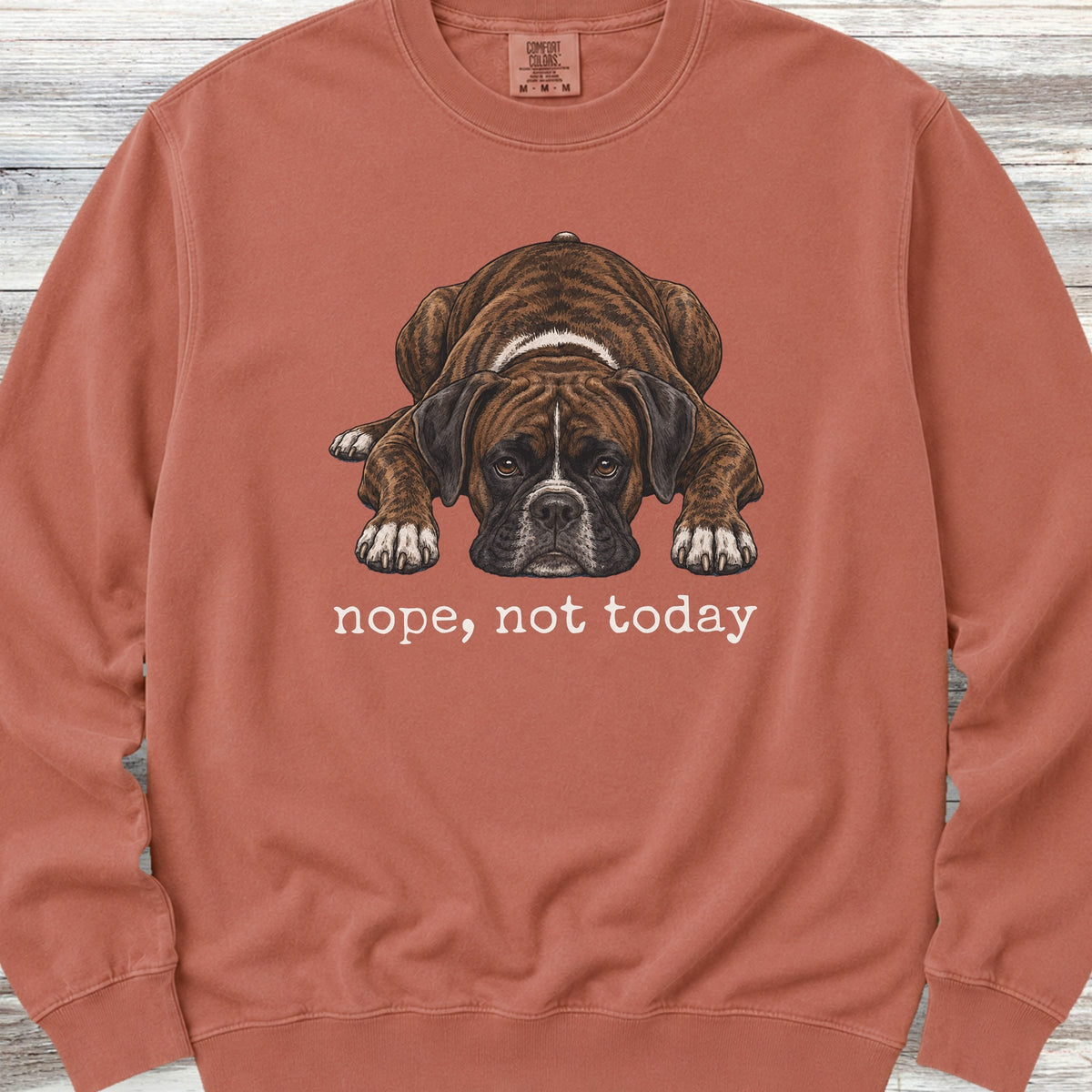 Boxer Brindle Nope Sweatshirt - Terracotta
