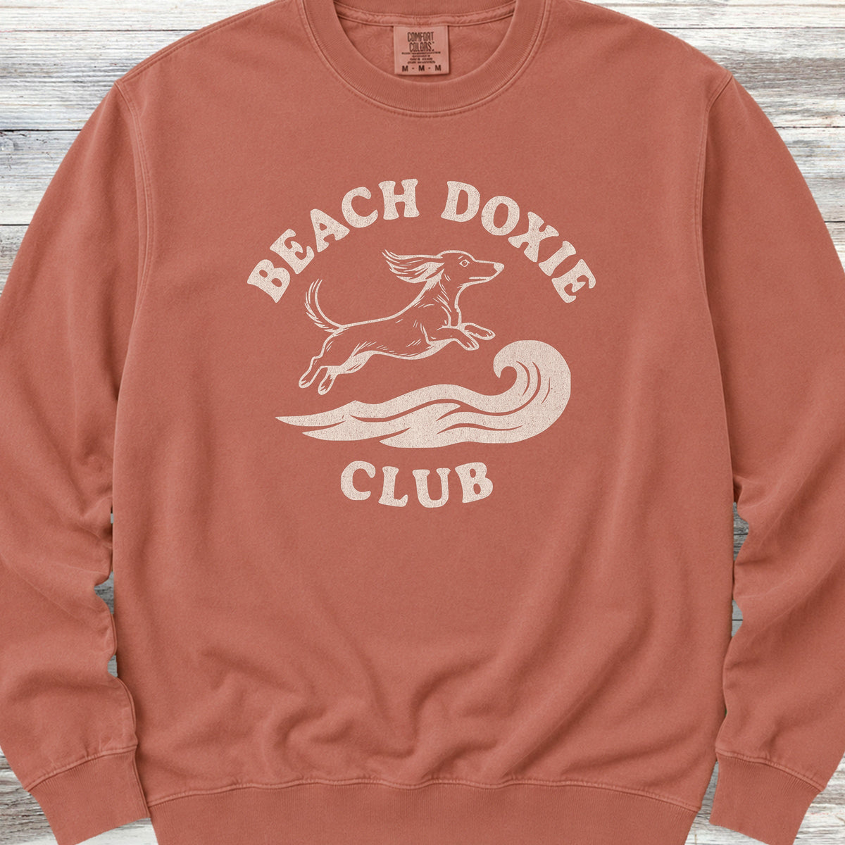 Dachshund Beach Doxie Sweatshirt - Terracotta