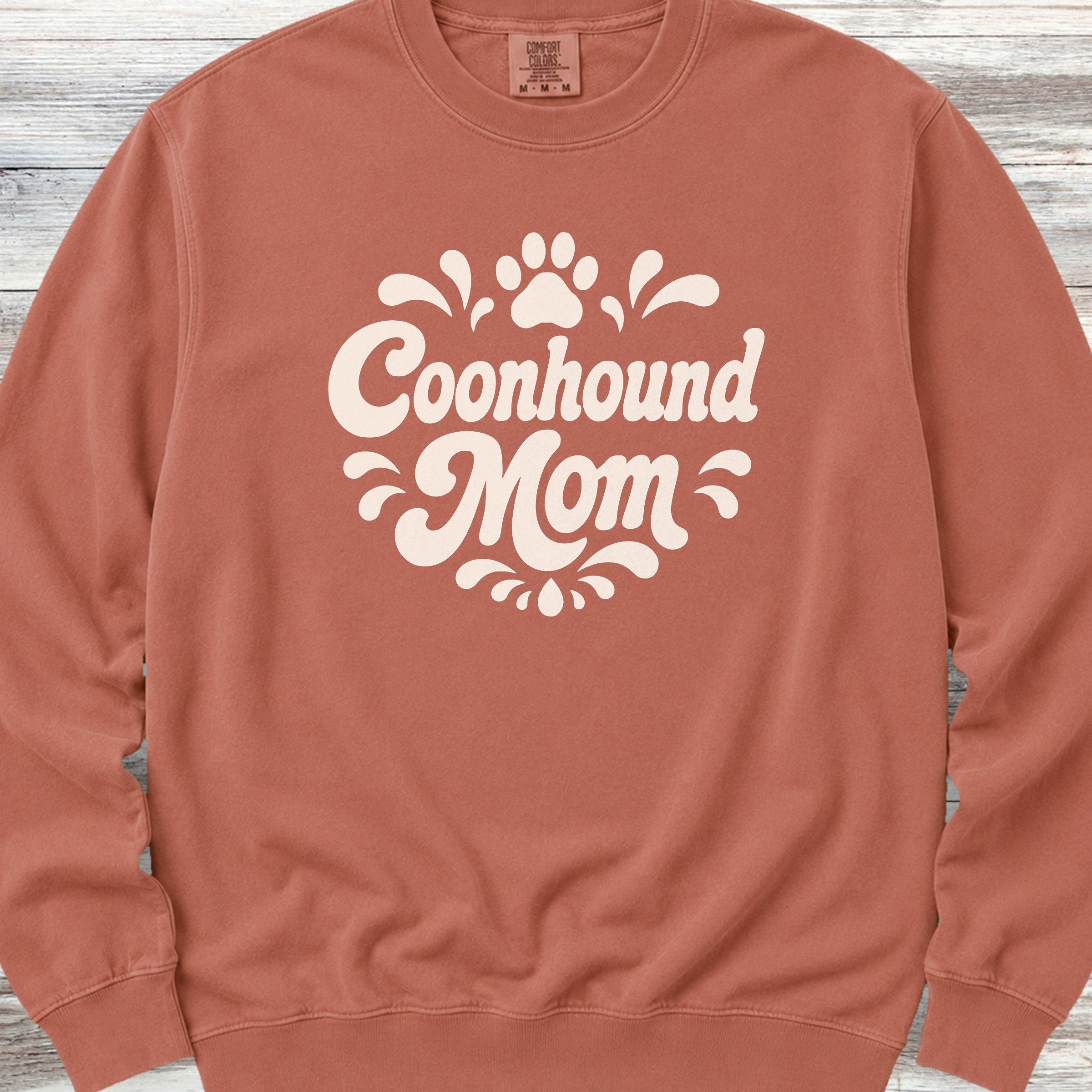 Coonhound Groovy Mom Sweatshirt - Terracotta