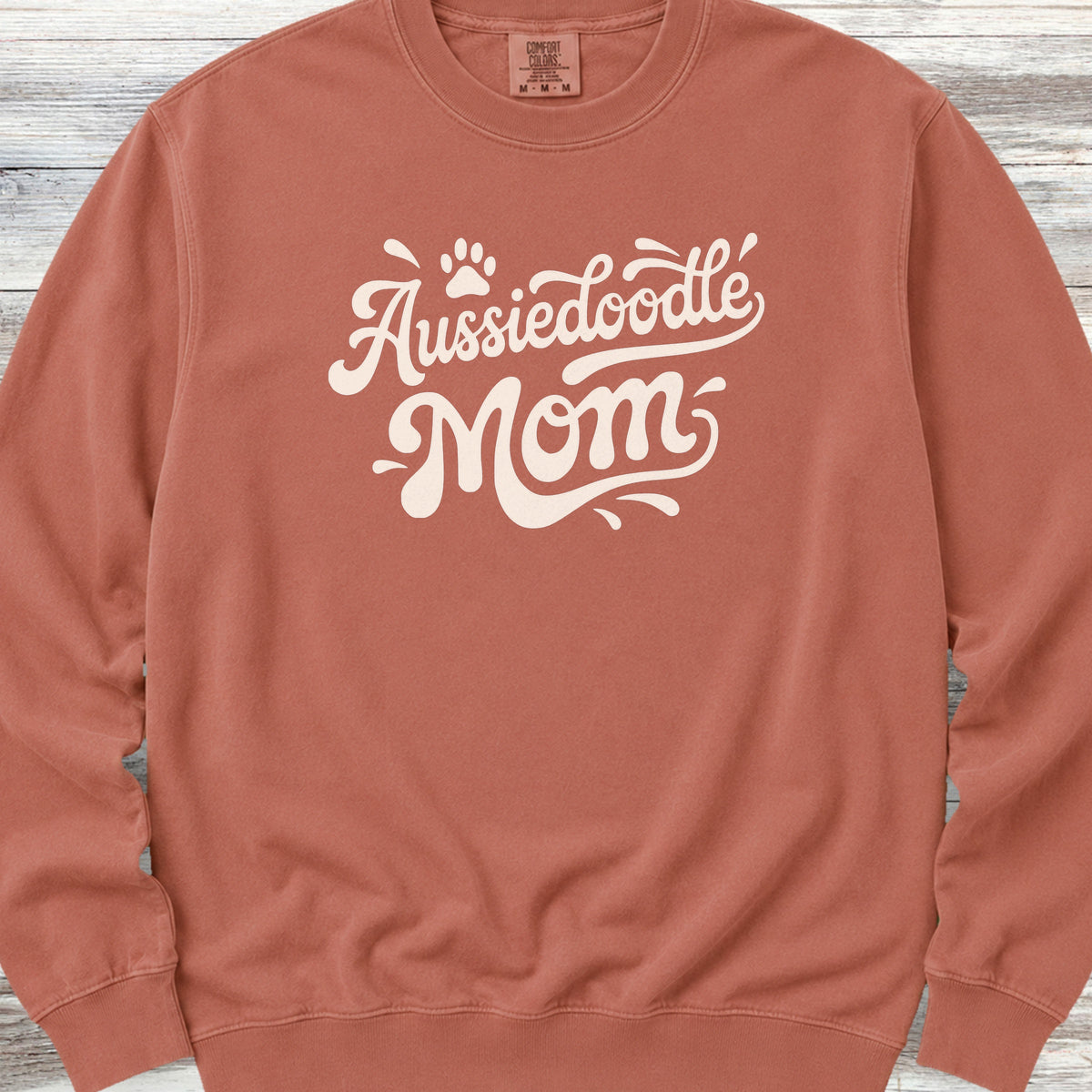 Aussiedoodle Groovy Mom Sweatshirt - Terracotta