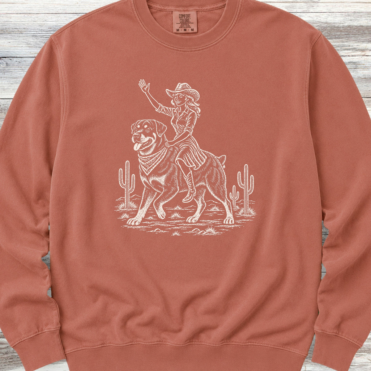 Rottweiler Cowgirl Sweatshirt - Terracotta