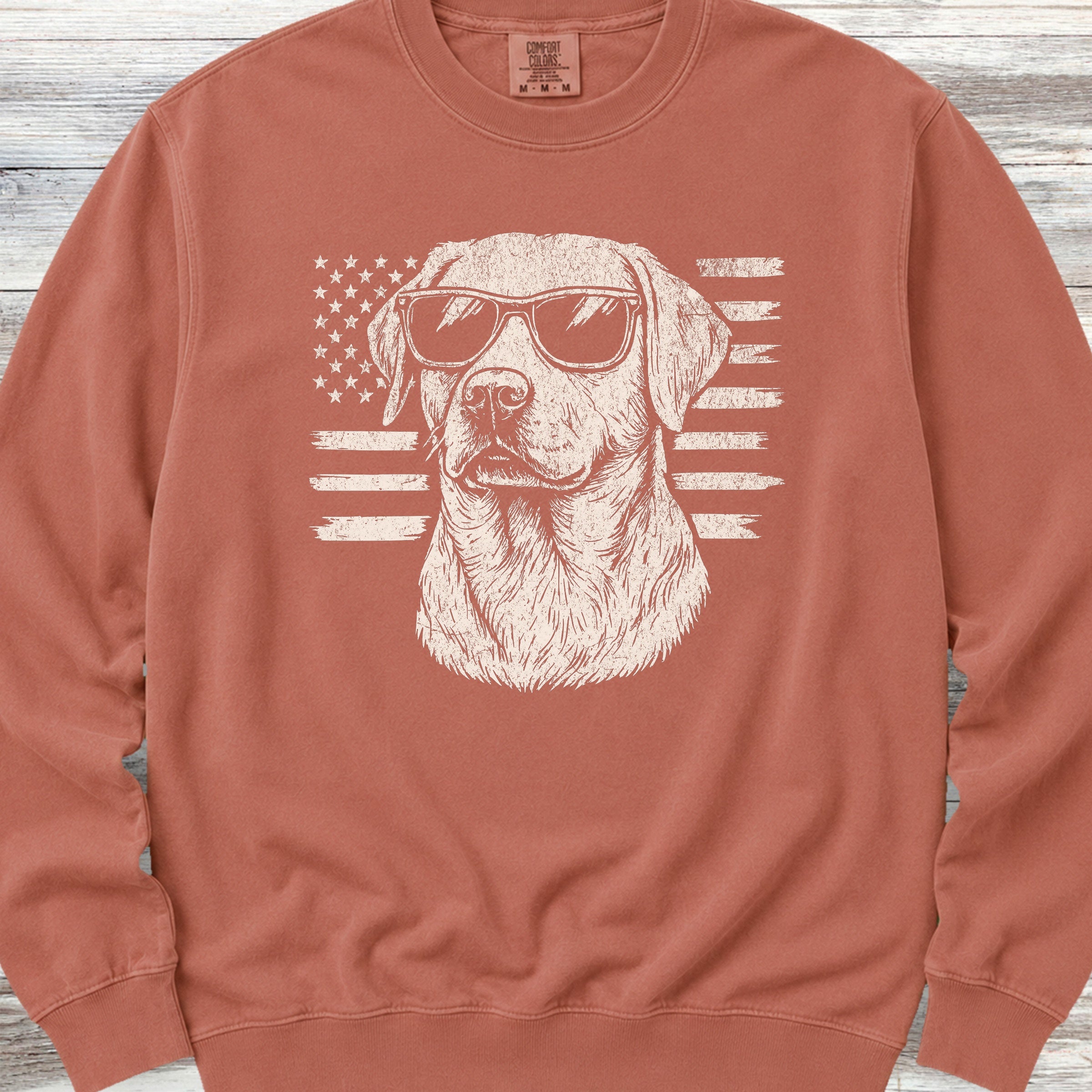 Labrador Retriever Flag Sweatshirt - Terracotta