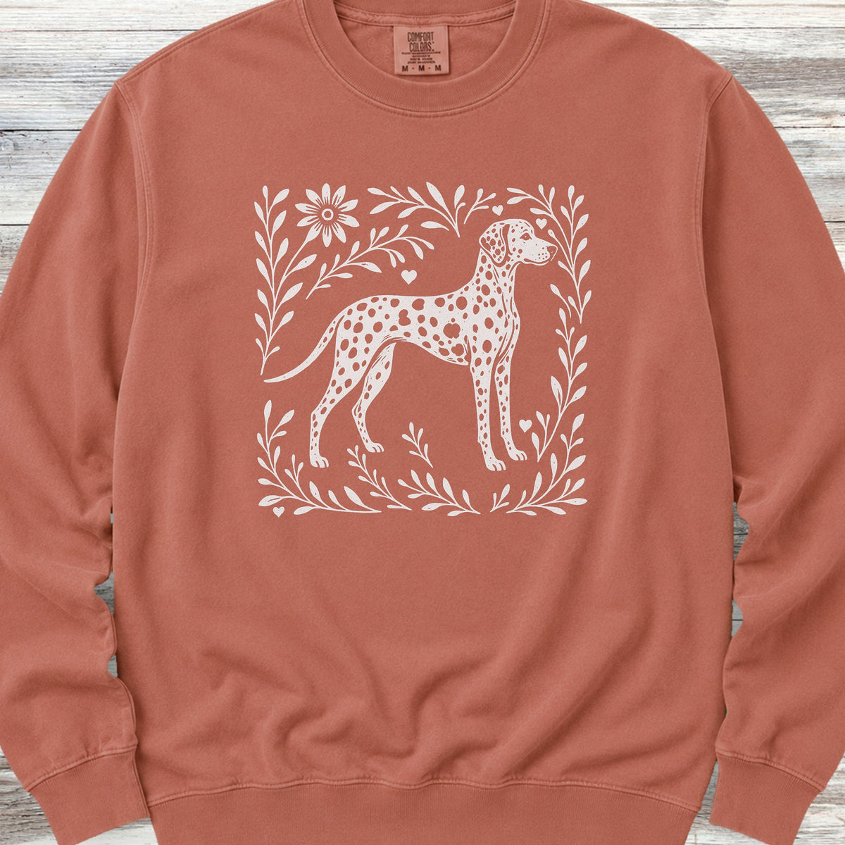 Dalmatian Linocut Sweatshirt - Terracotta