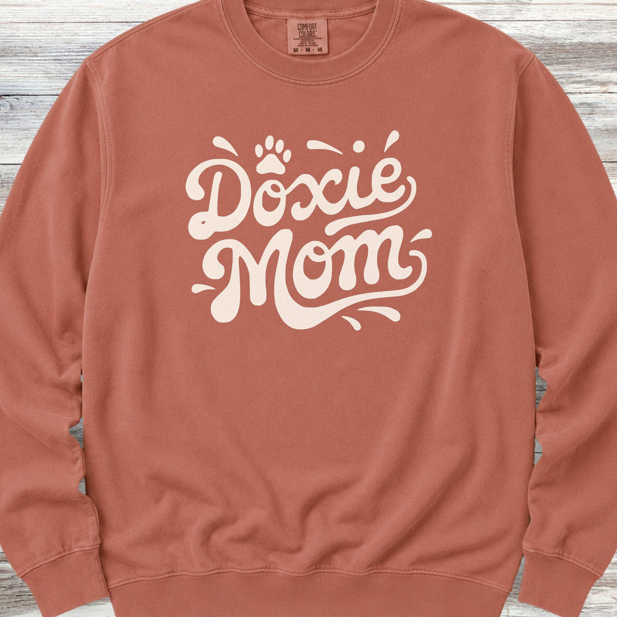 Dachshund Groovy Mom Sweatshirt - Terracotta