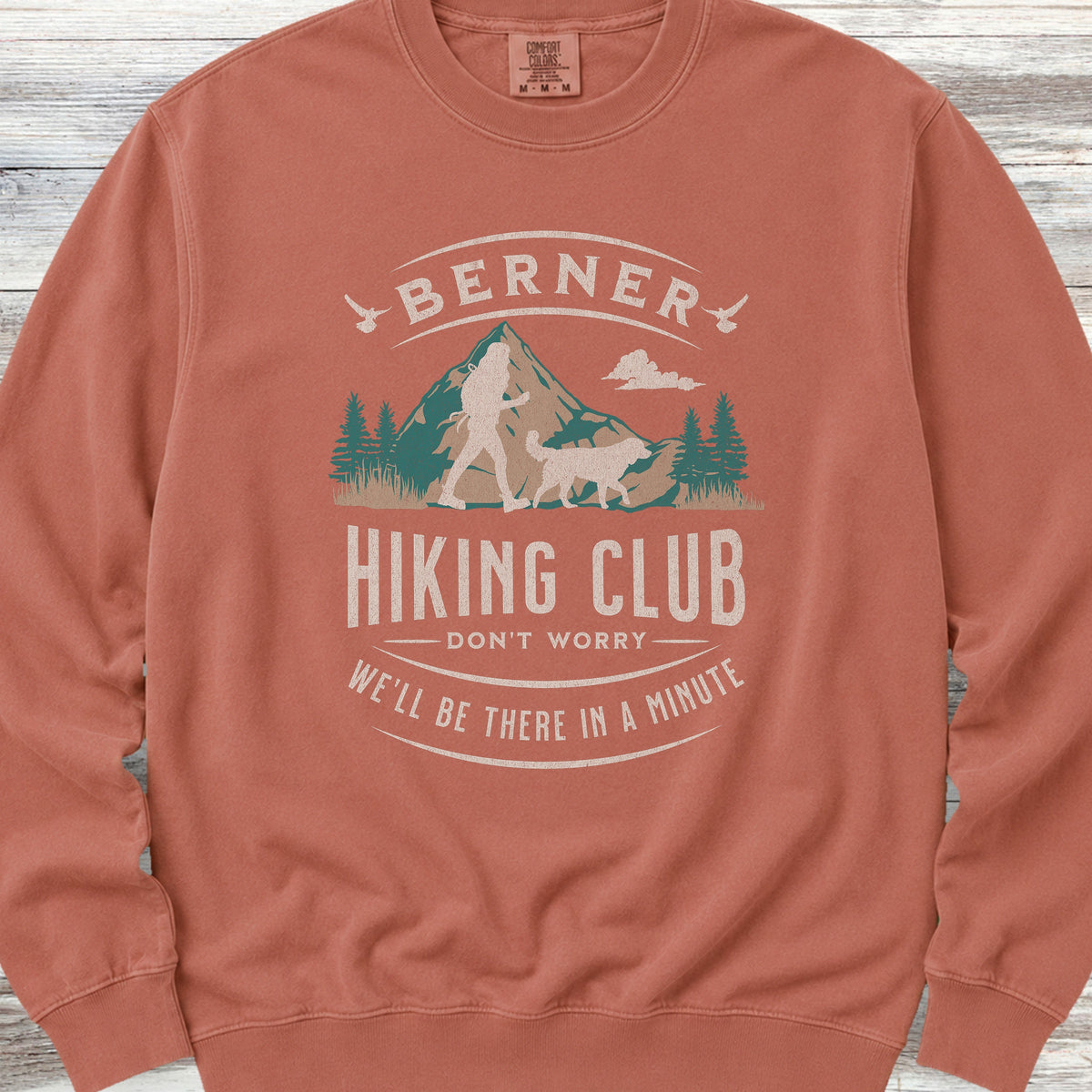 Bernese Mountain Dog Hiking Club Sweatshirt - Terracotta