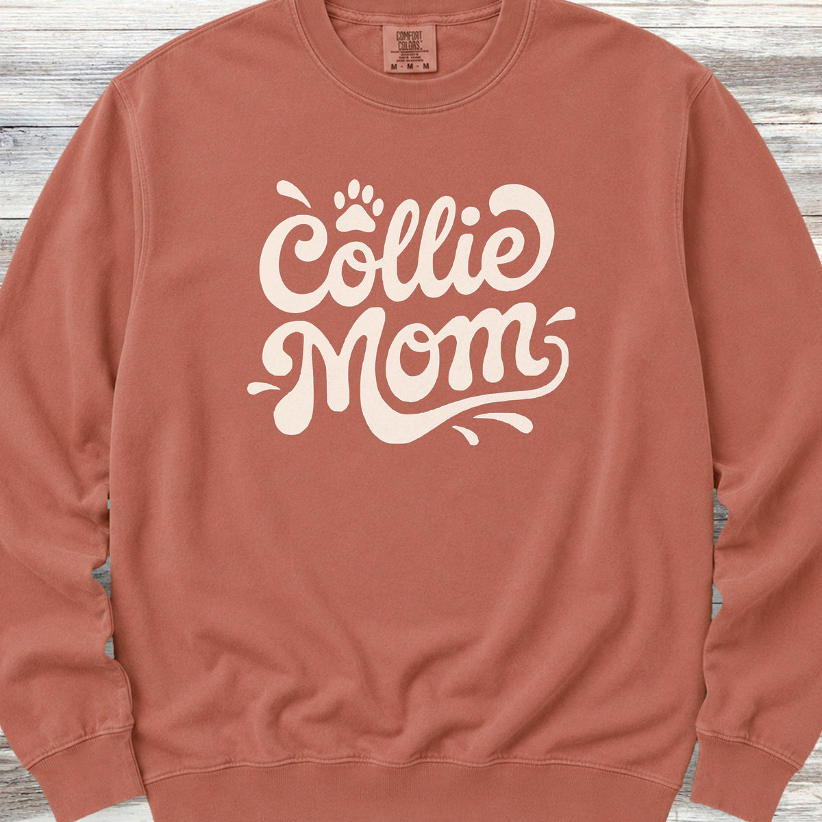 Collie Groovy Mom Sweatshirt - Terracotta