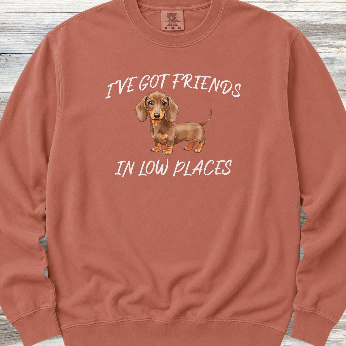 Dachshund Low Places Sweatshirt - Terracotta