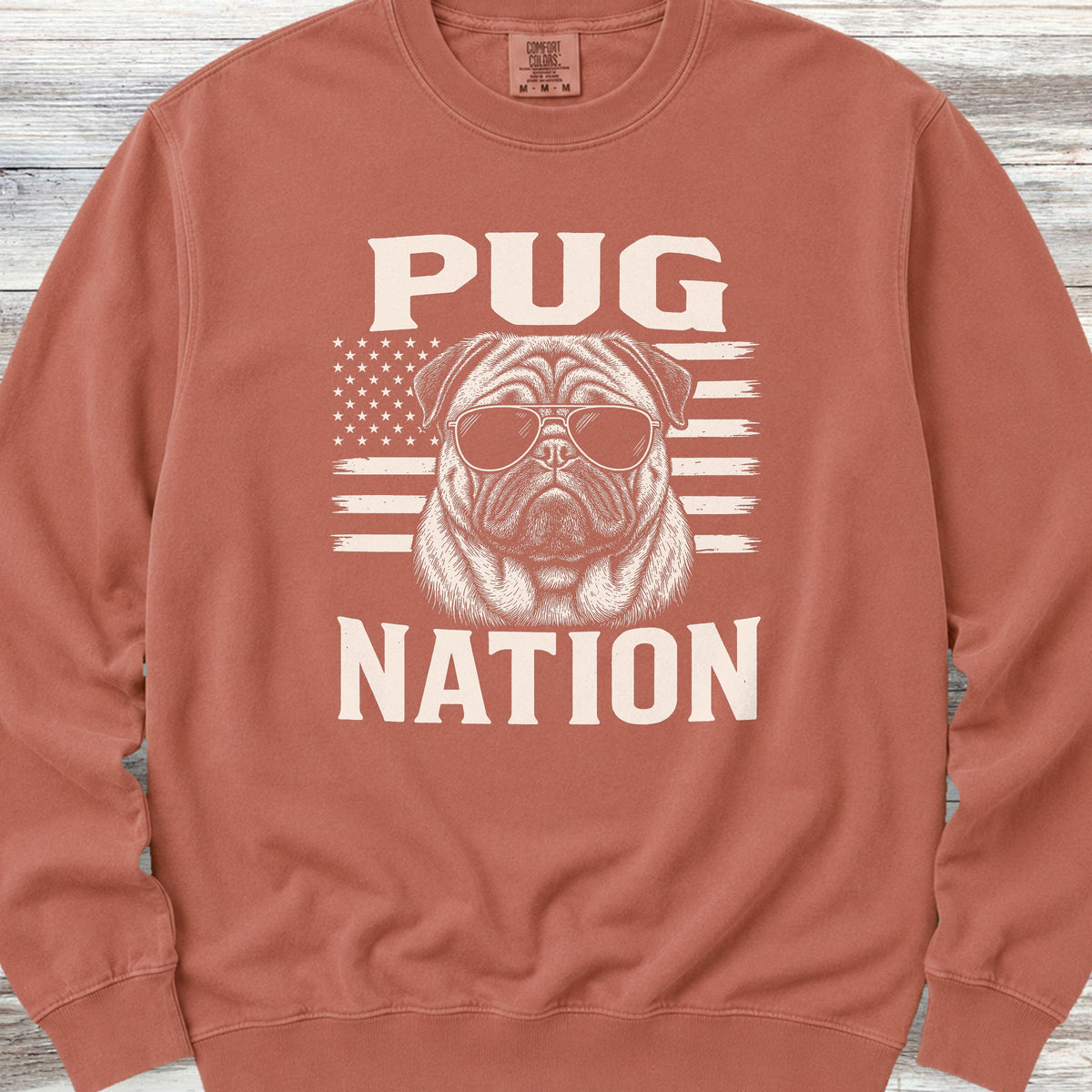 Pug Nation Sweatshirt - Terracotta