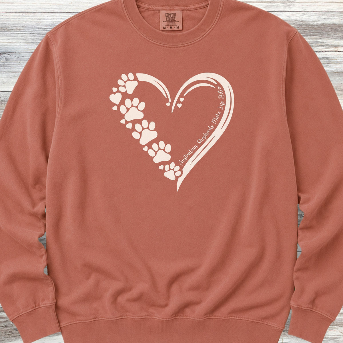 Australian Shepherd Loyal Heart Sweatshirt - Terracotta
