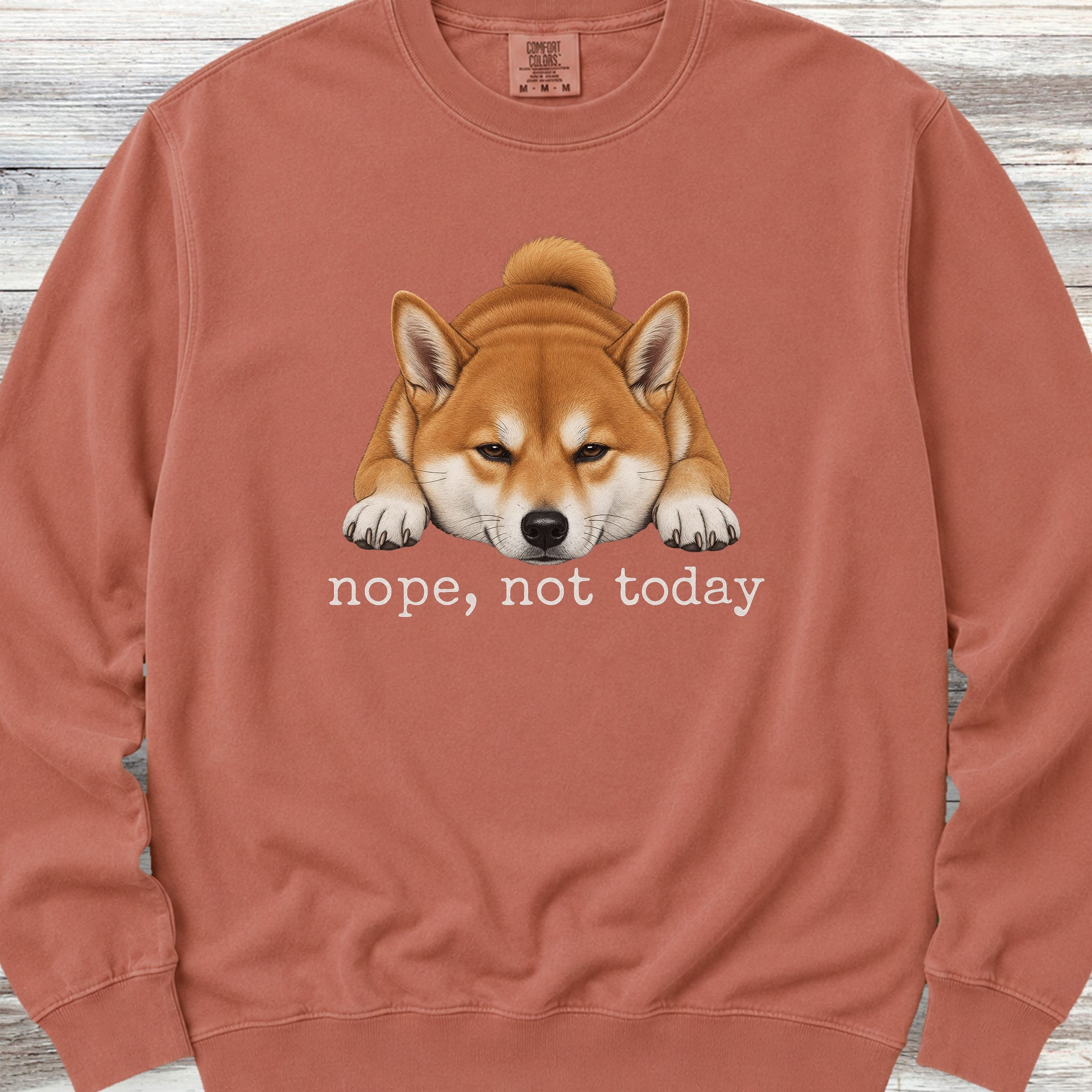 Shiba Inu Nope Sweatshirt - Terracotta