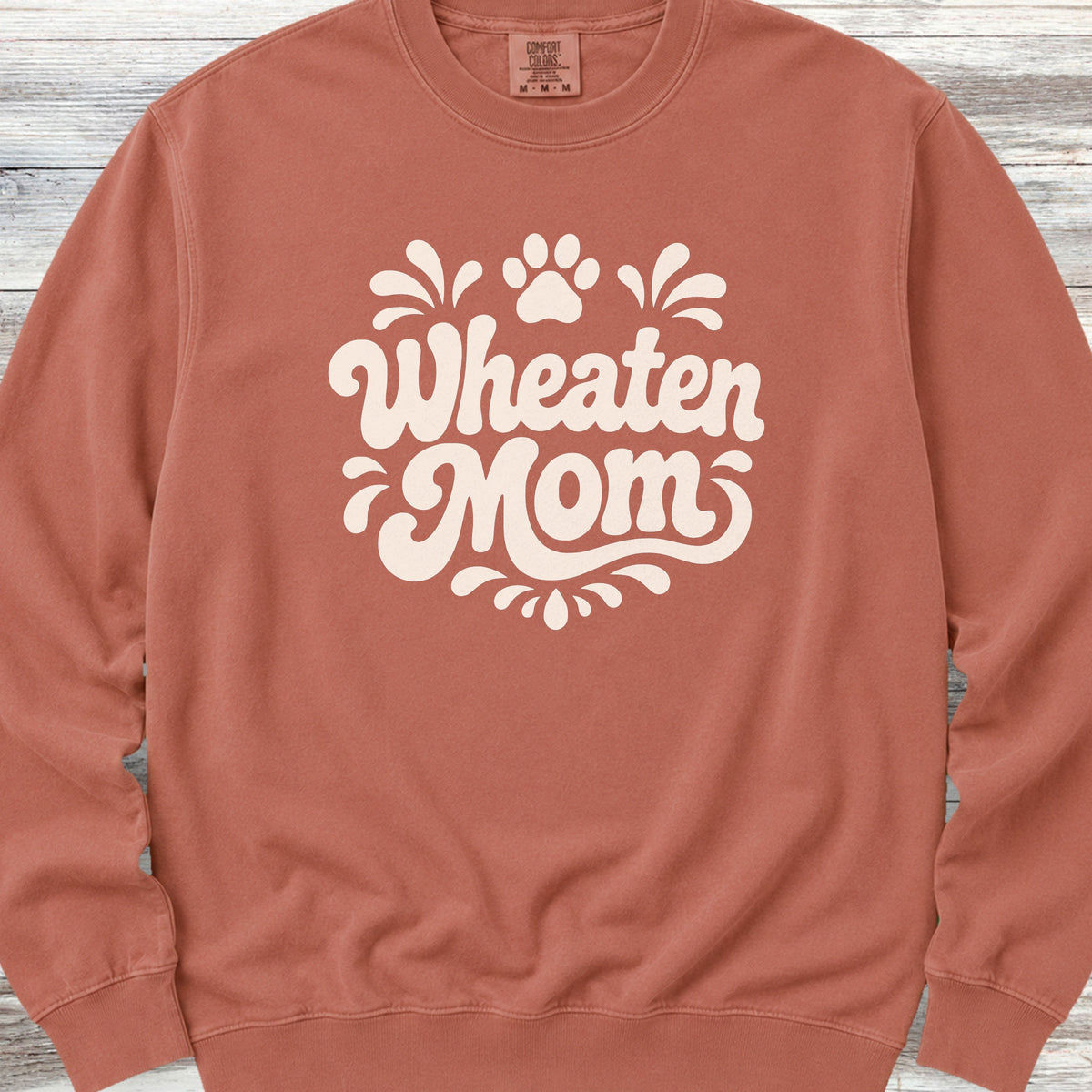 Wheaten Terrier Groovy Mom Sweatshirt - Terracotta