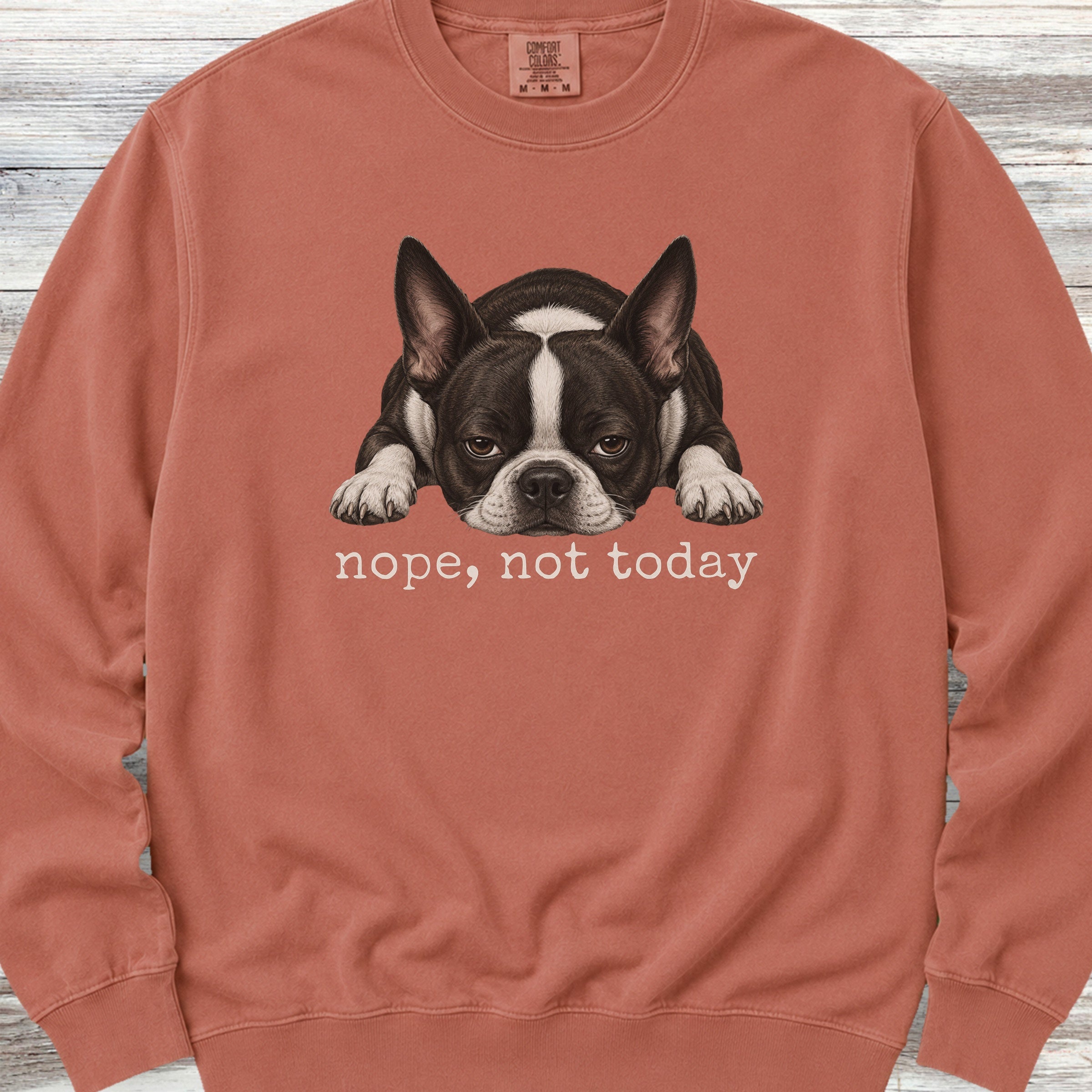Boston Terrier Nope Sweatshirt - Terracotta