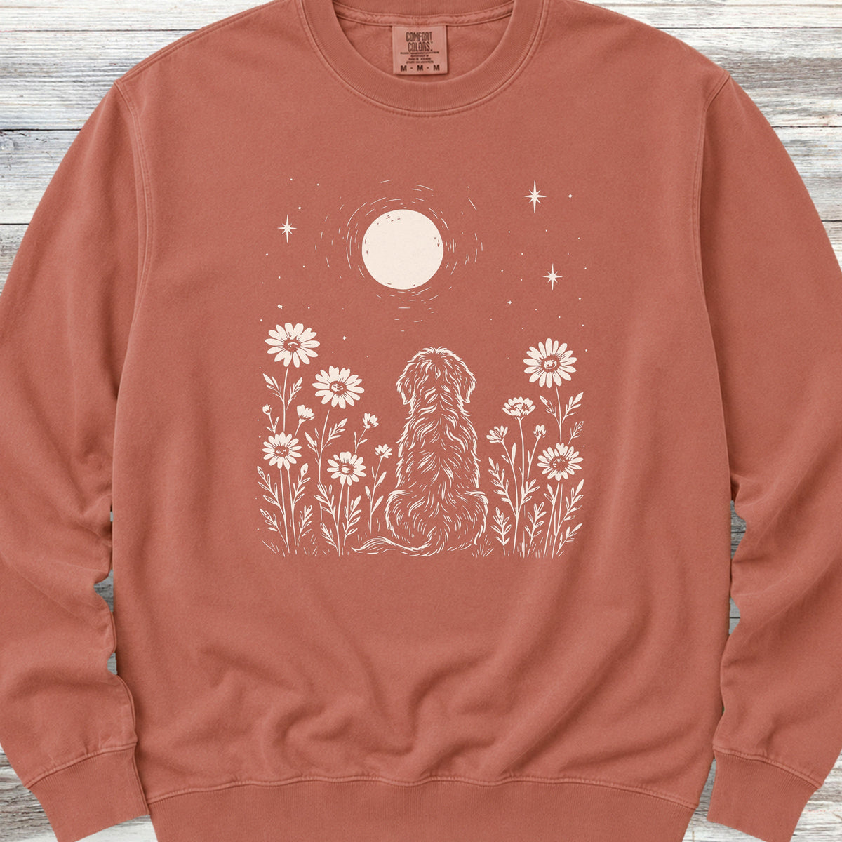 Doodle Moonlight & Wildflowers Sweatshirt - Terracotta
