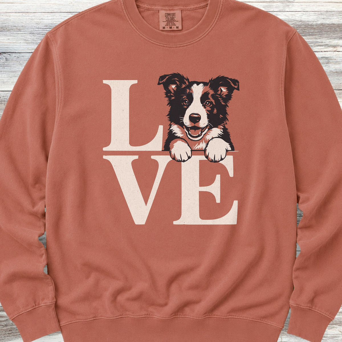Border Collie Puppy Love Sweatshirt - Terracotta