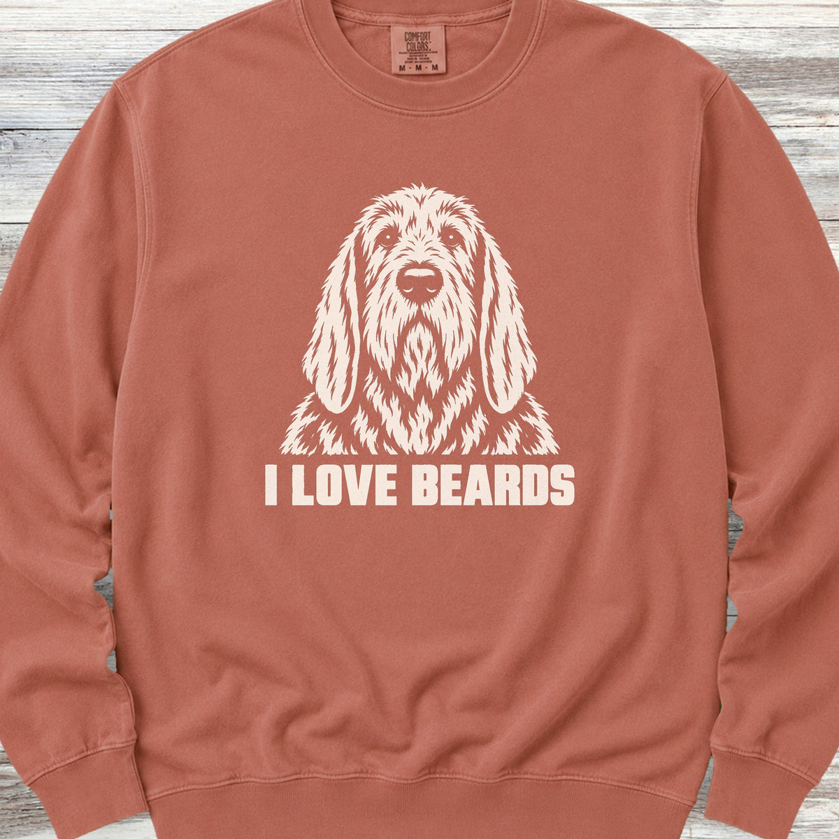 Otterhound I Love Beards Sweatshirt - Terracotta