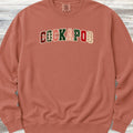 Cockapoo Holiday Faux Patchwork Sweatshirt - Terracotta