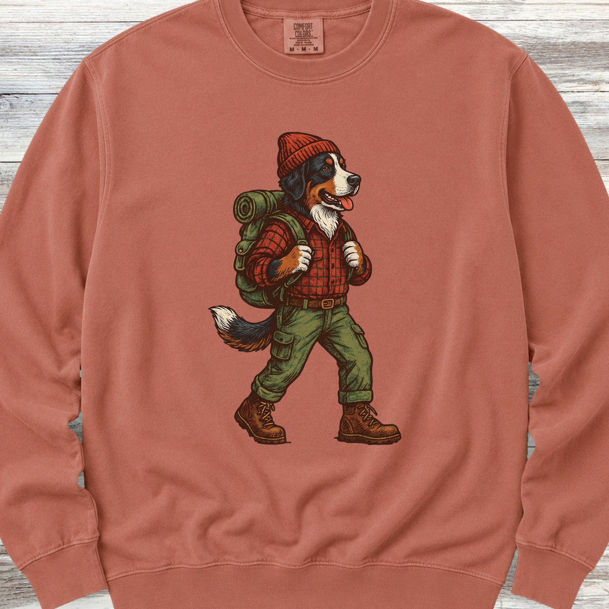 Bernese Mountain Dog Hiking Sweatshirt - Terracotta