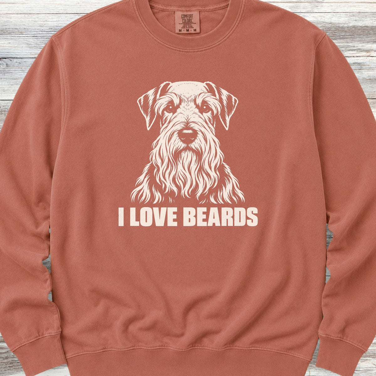 Cesky Terrier I Love Beards Sweatshirt - Terracotta