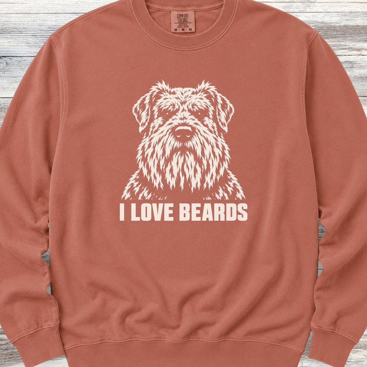 Bouvier I Love Beards Sweatshirt - Terracotta