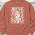 Shetland Sheepdog Folk Art Floral Sweatshirt - Terracotta