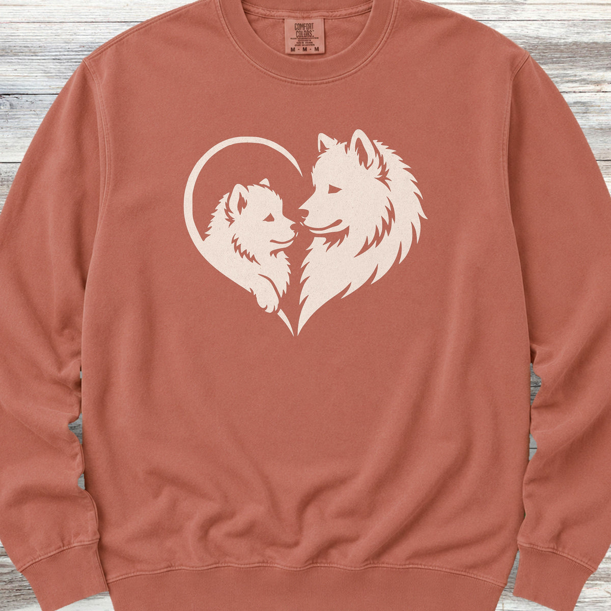 Samoyed Heart Bond Sweatshirt - Terracotta