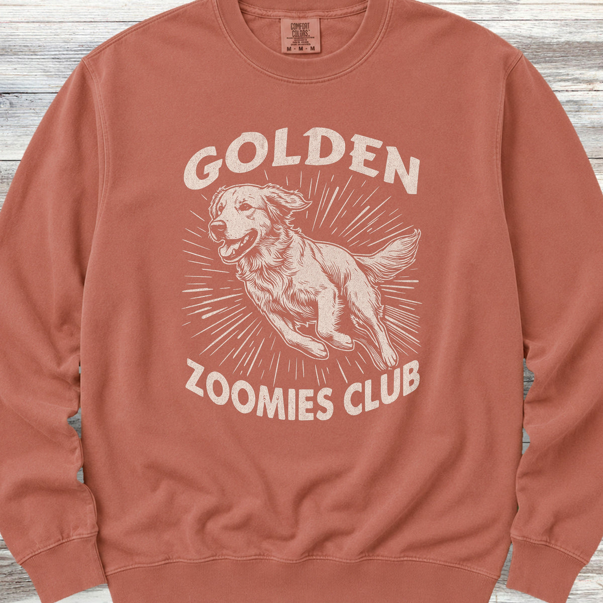 Golden Retriever Zoomies Sweatshirt - Terracotta