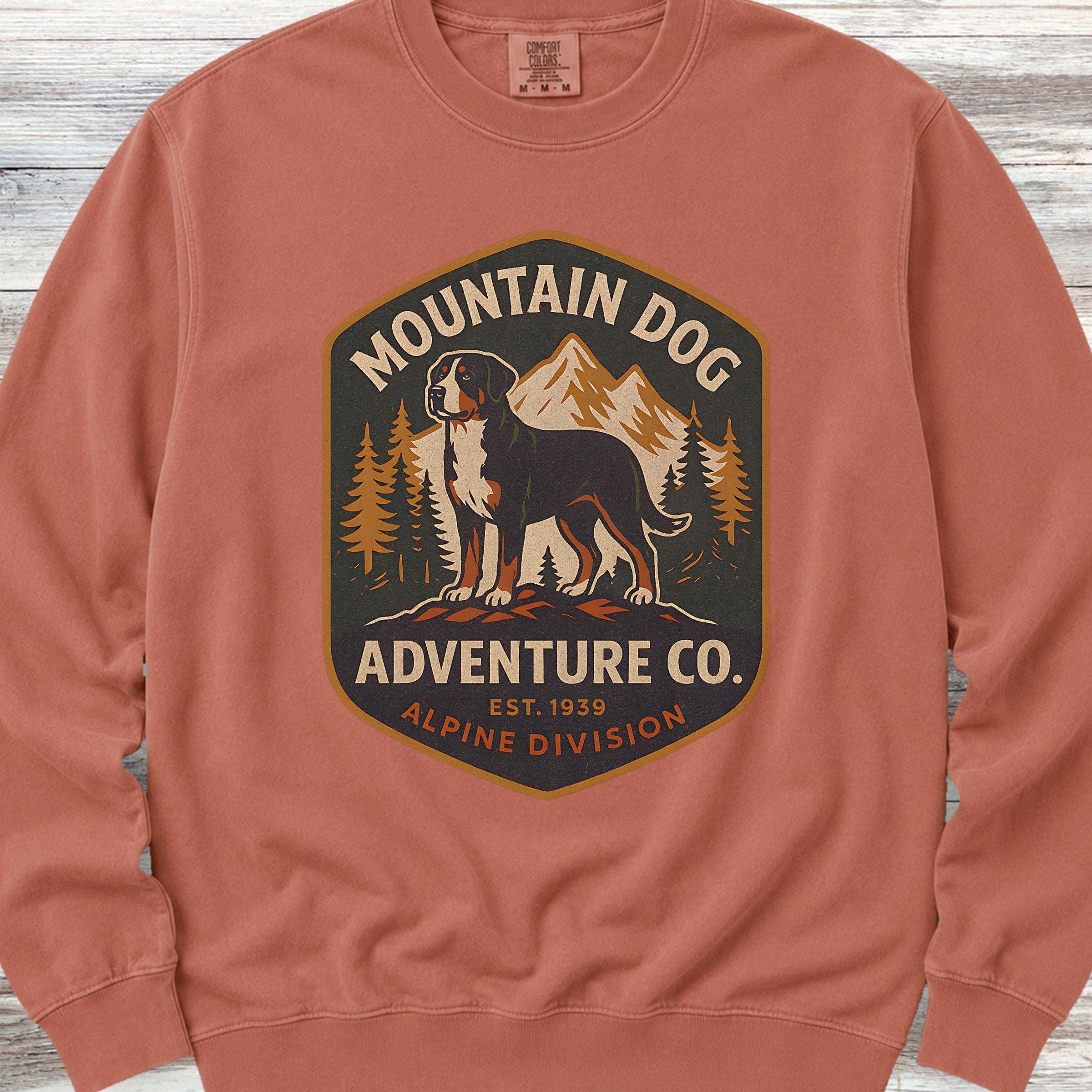 Swiss Mountain Dog Adventure Co Sweatshirt - Terracotta