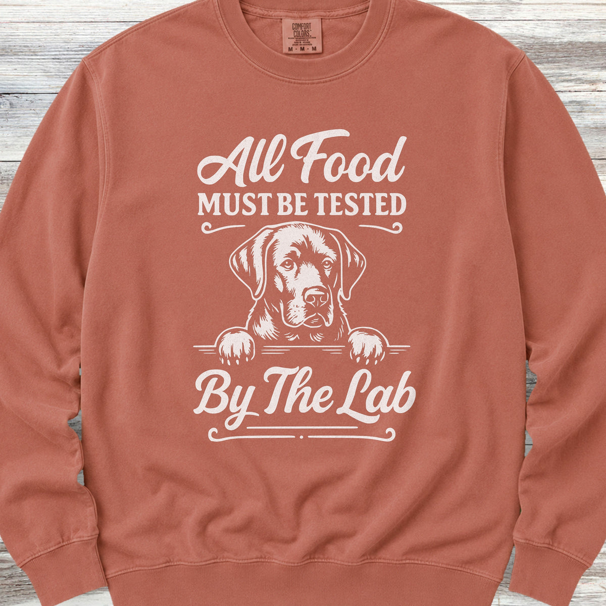 Labrador Retriever Food Test Sweatshirt - Terracotta