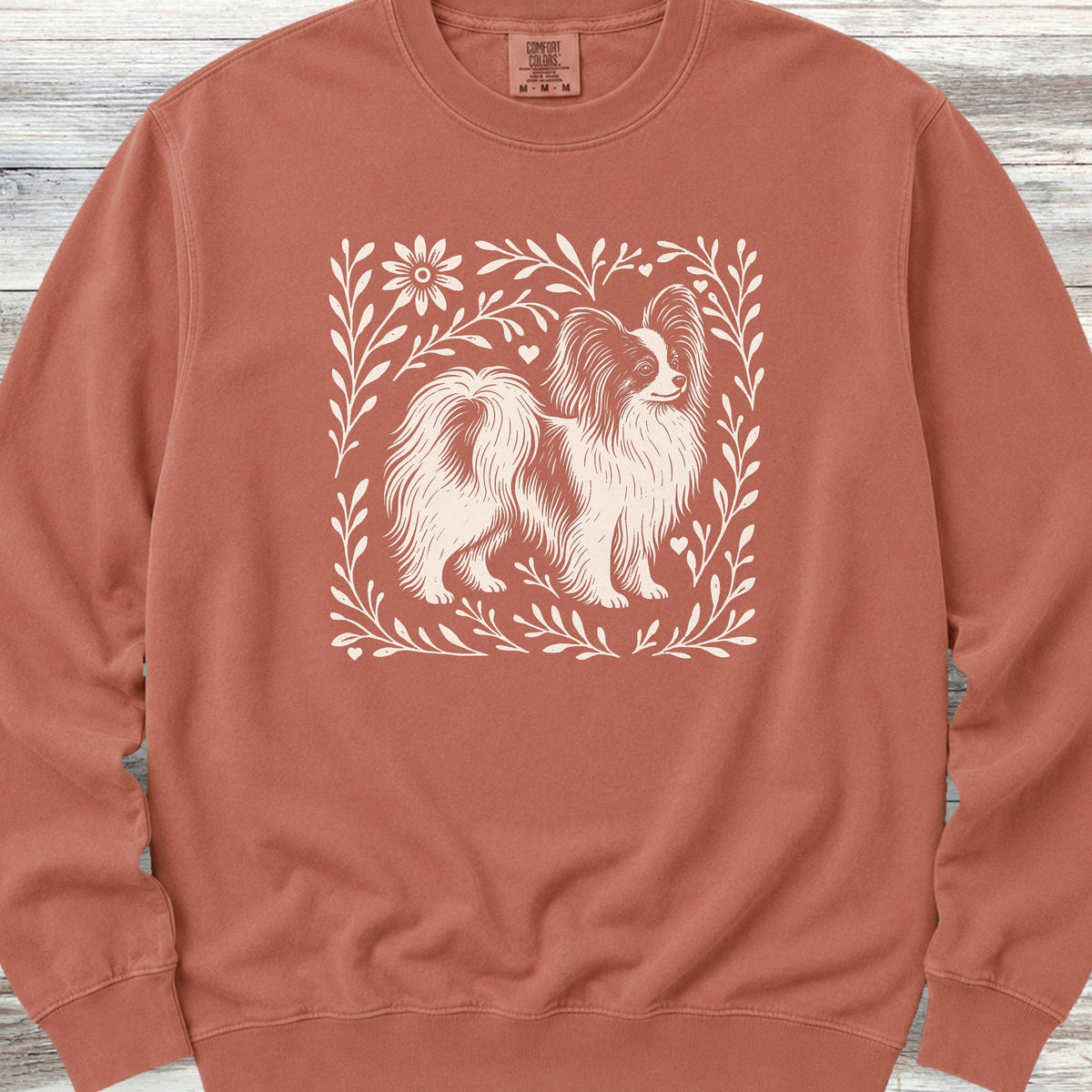Papillon Linocut Sweatshirt - Terracotta
