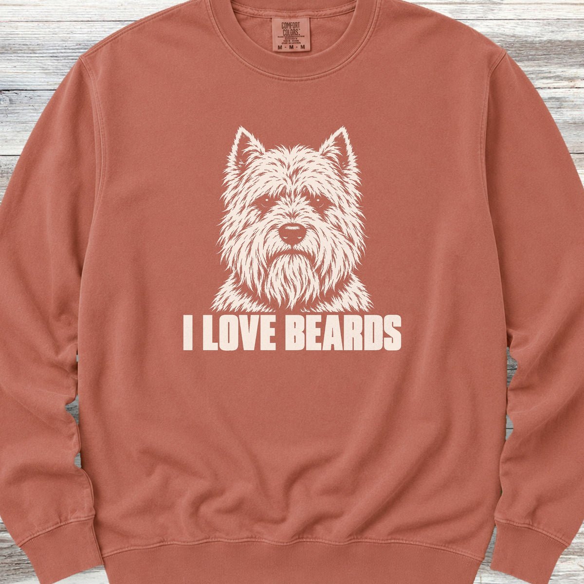 West Highland I Love Beards Sweatshirt - Terracotta