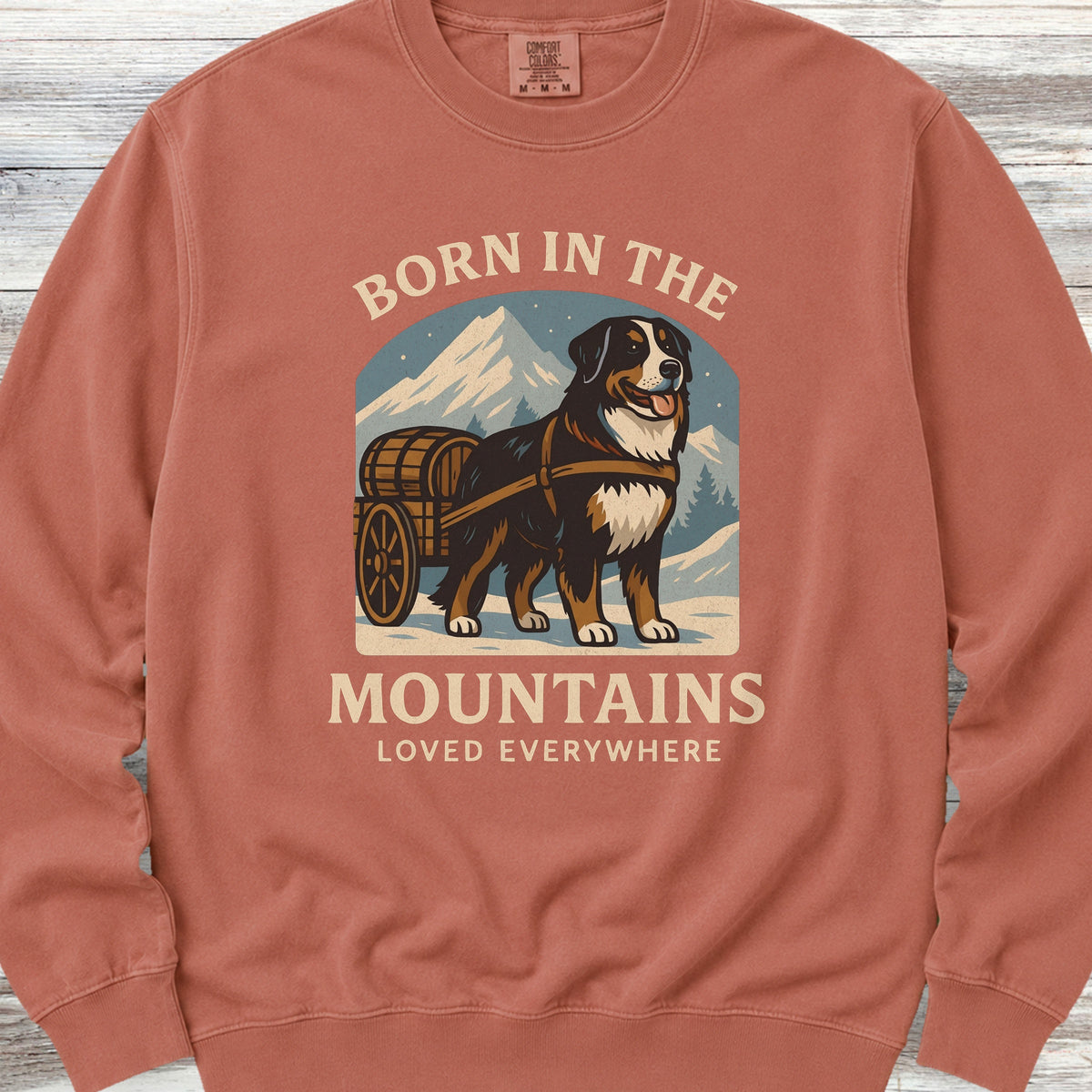 Bernese Mountain Dog Born Sweatshirt - Terracotta