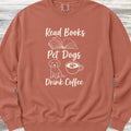 Books Dogs Coffee Sweatshirt - Terracotta