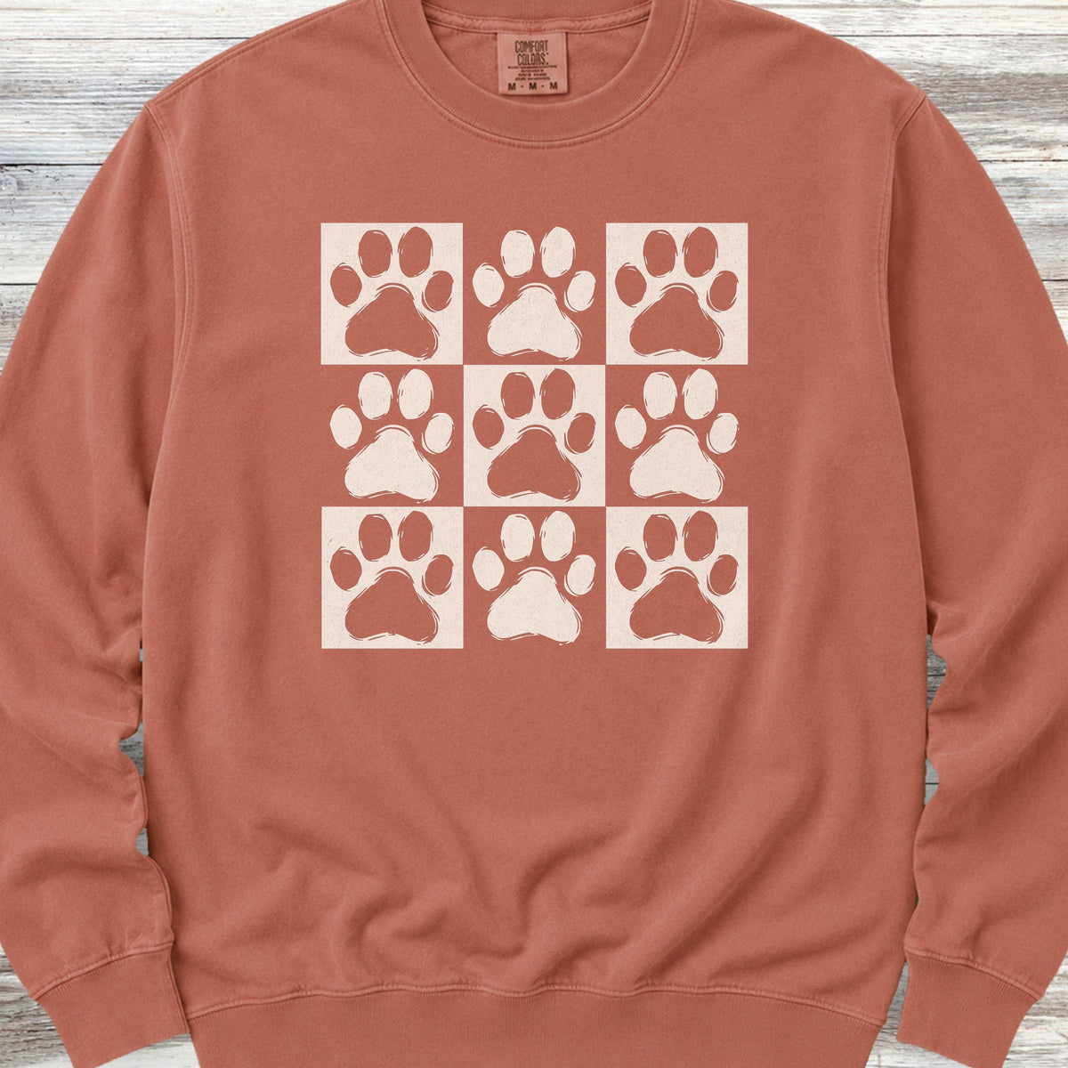 Paw Prints Sweatshirt - Terracotta