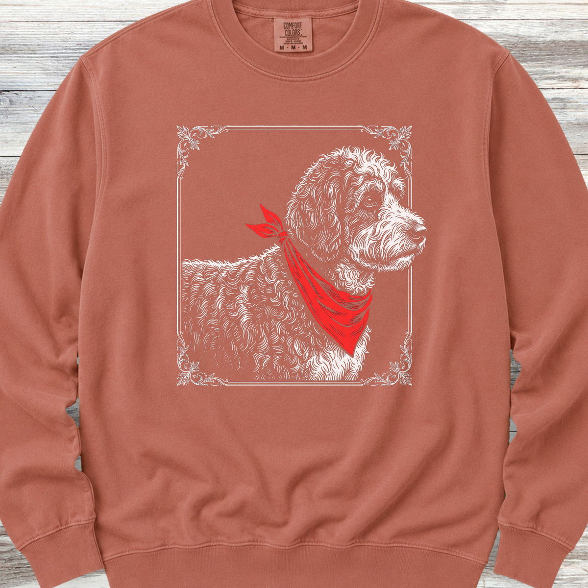 Bernedoodle Etching Sweatshirt - Terracotta