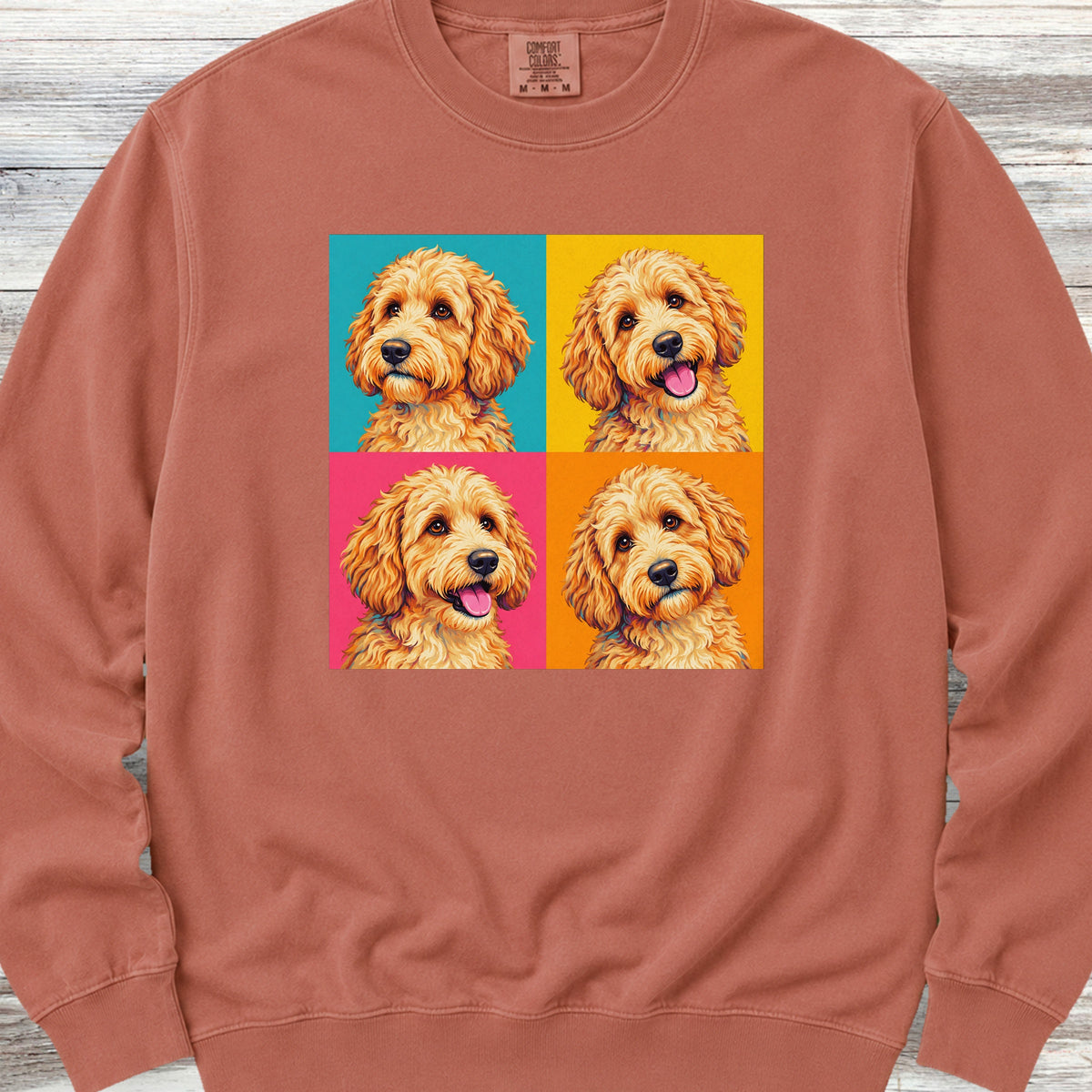 Goldendoodle Pop Art Sweatshirt - Terracotta