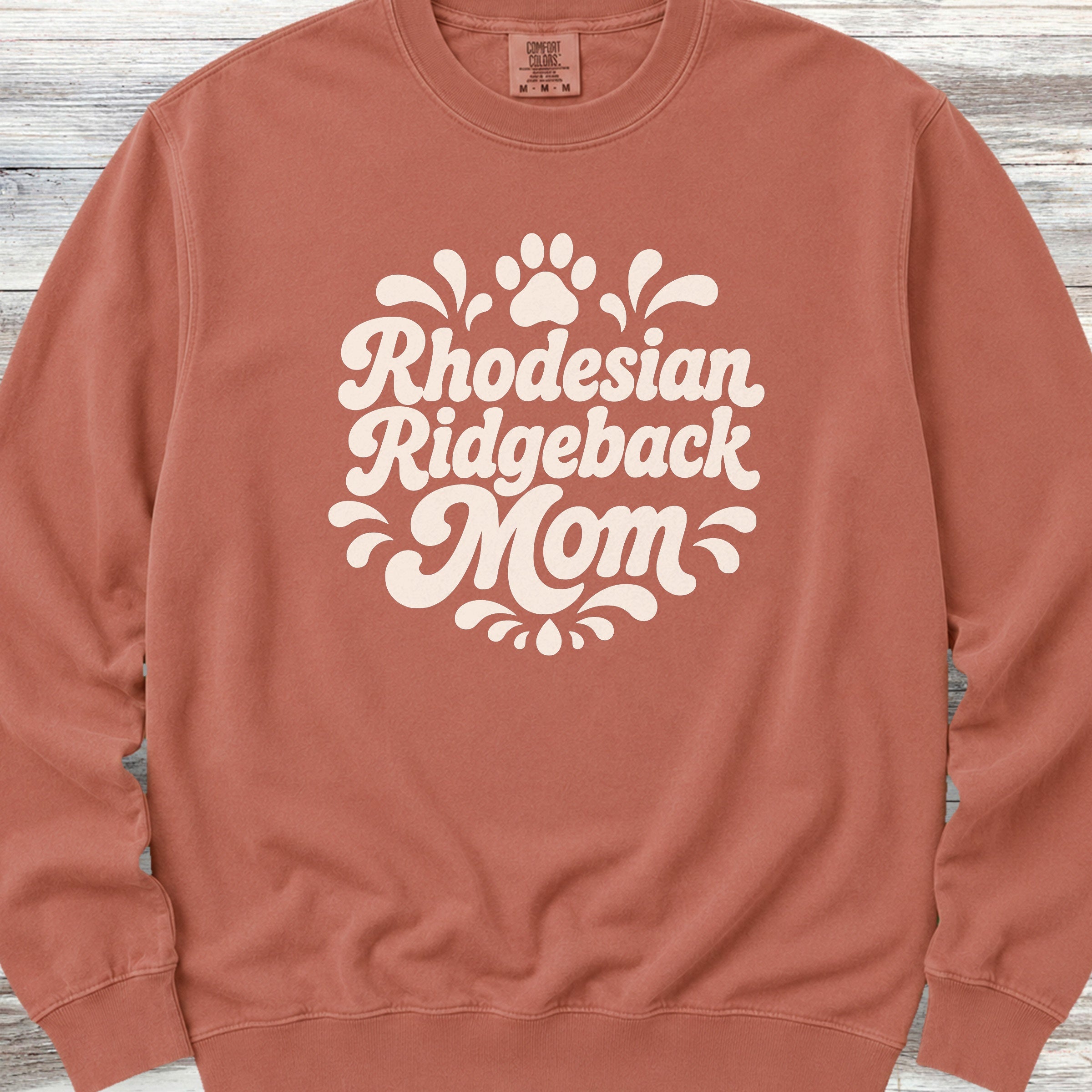 Rhodesian Ridgeback Groovy Mom Sweatshirt - Terracotta
