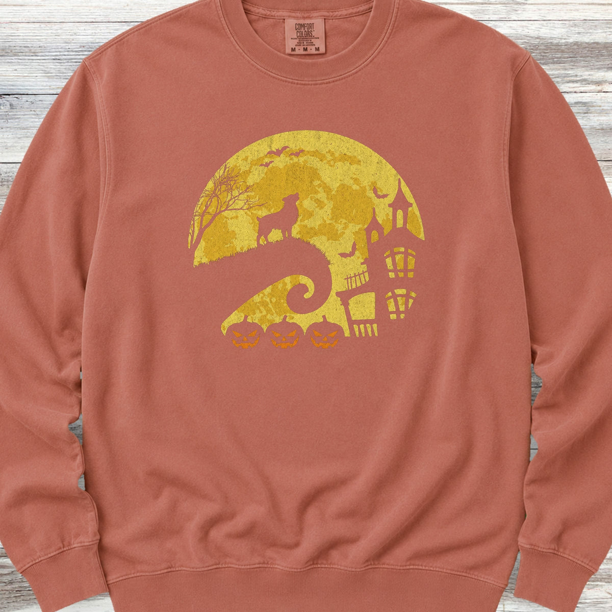 American Shepherd Halloween Moon Sweatshirt - Terracotta