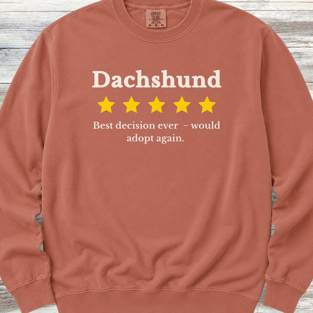 Dachshund Review Sweatshirt - Terracotta