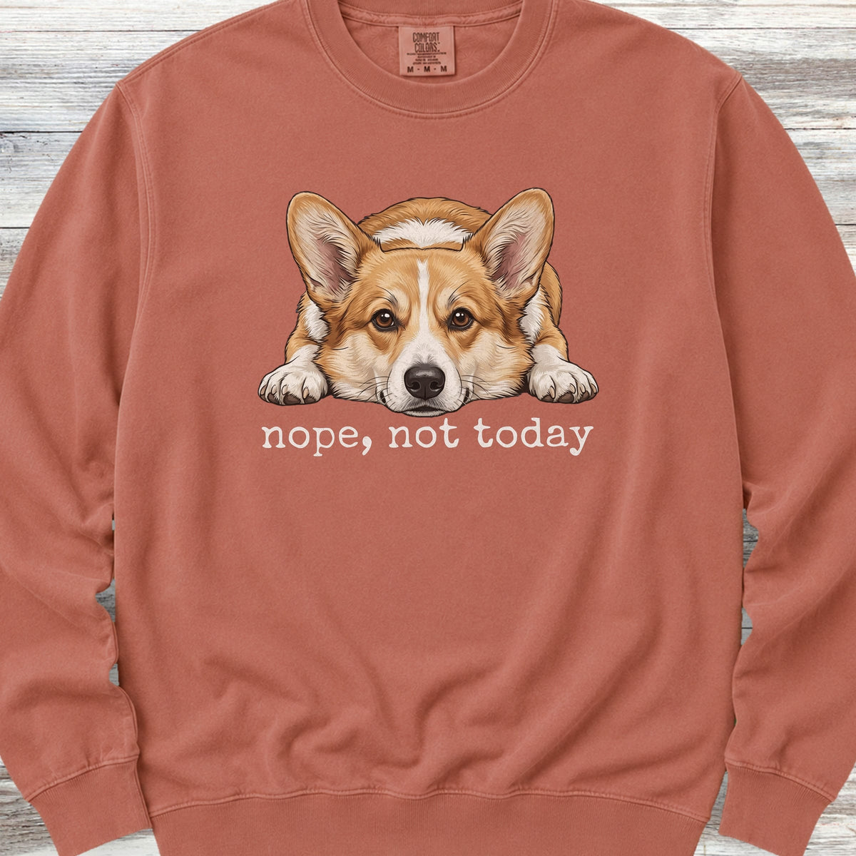 Corgi Nope Sweatshirt - Terracotta