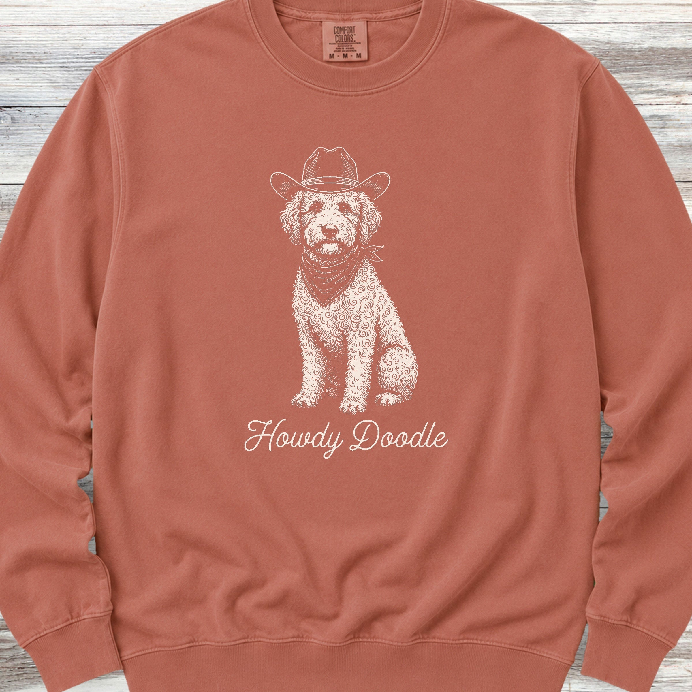 Labradoodle Howdy Doodle Sweatshirt - Terracotta