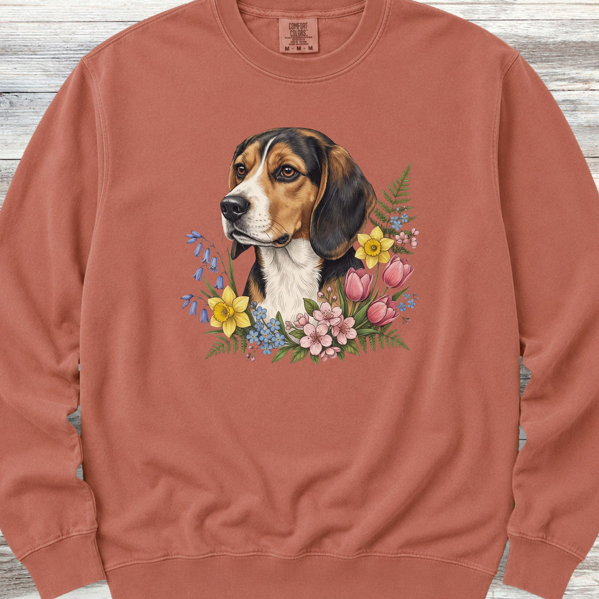 Beagle Spring Portrait Sweatshirt - Terracotta