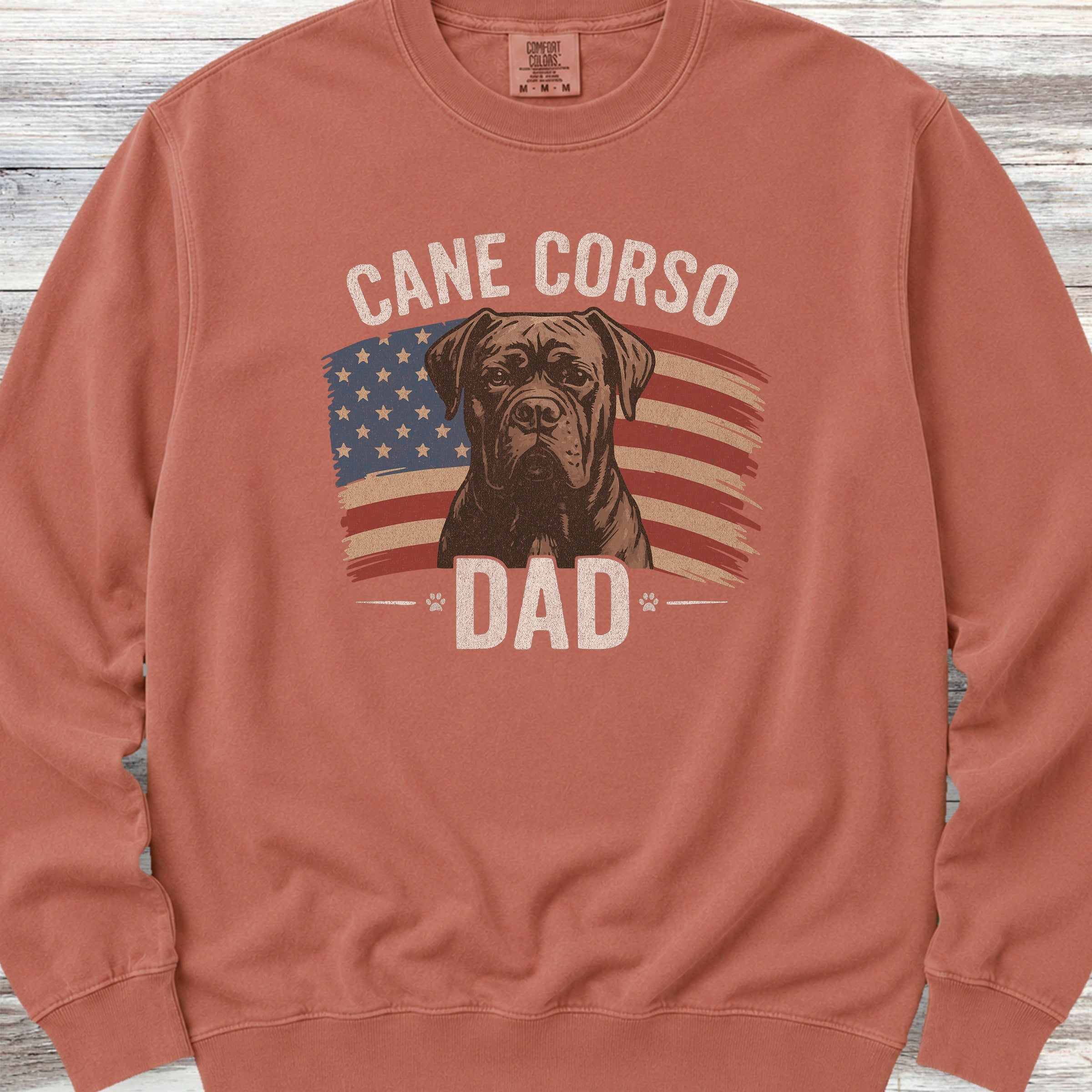 Cane Corso Dad Flag Sweatshirt - Terracotta