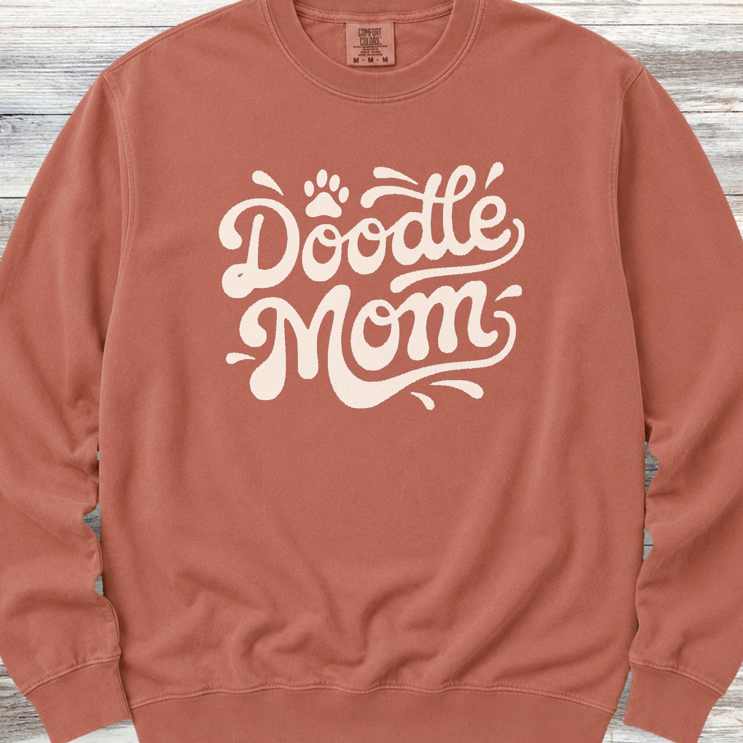 Doodle Groovy Mom Sweatshirt - Terracotta