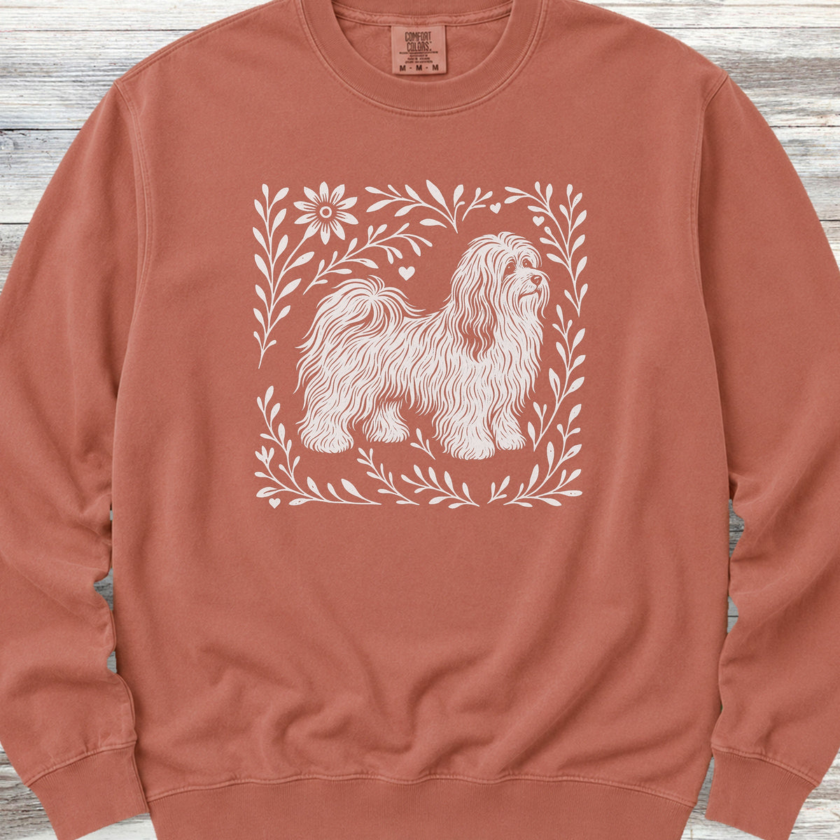 Havanese Linocut Sweatshirt - Terracotta