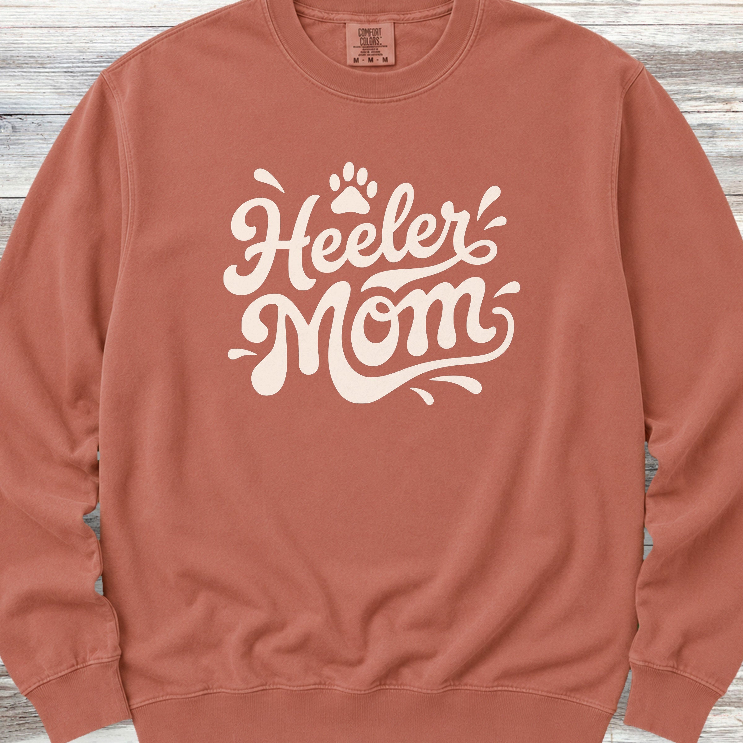 Australian Cattle Dog Groovy Heeler Mom Sweatshirt - Terracotta