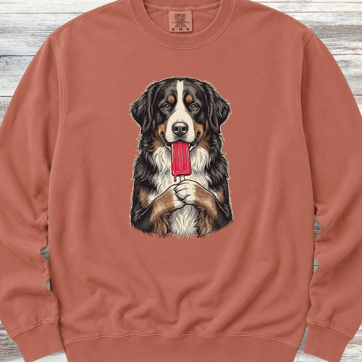 Bernese Mountain Dog Pupsicle Sweatshirt - Terracotta