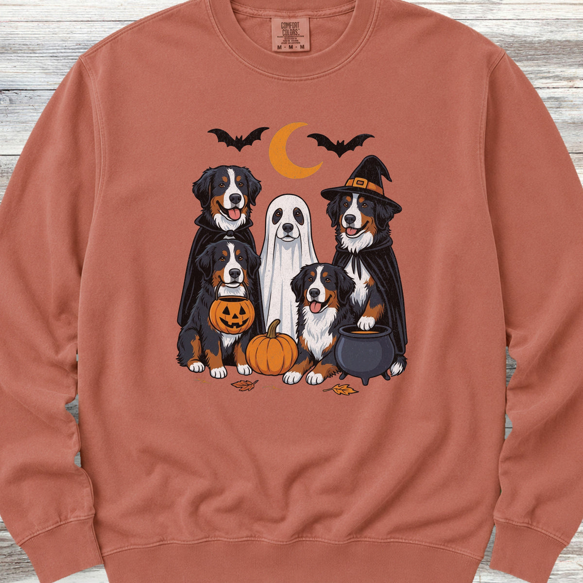 Bernese Mountain Dog Halloween Sweatshirt - Terracotta