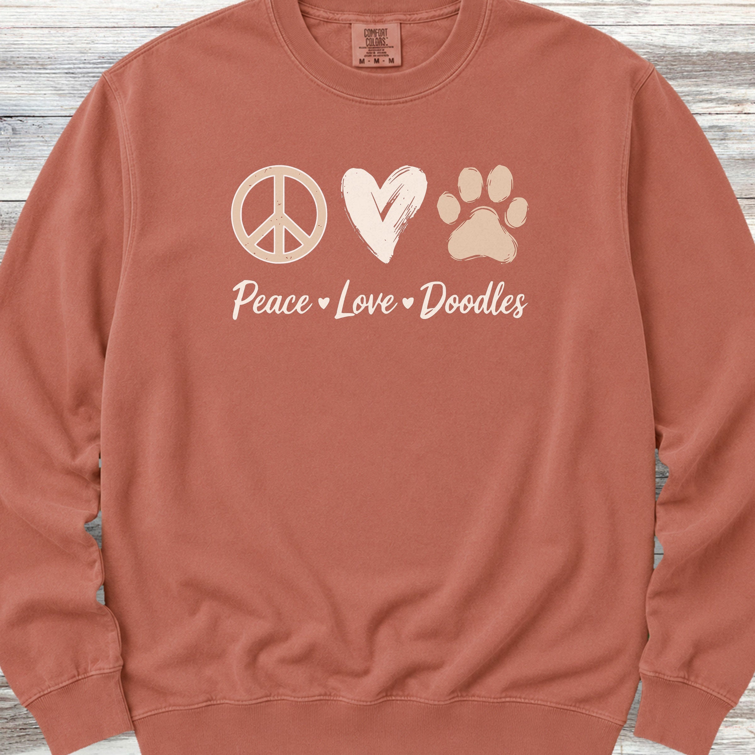 Doodle Peace Sweatshirt - Terracotta