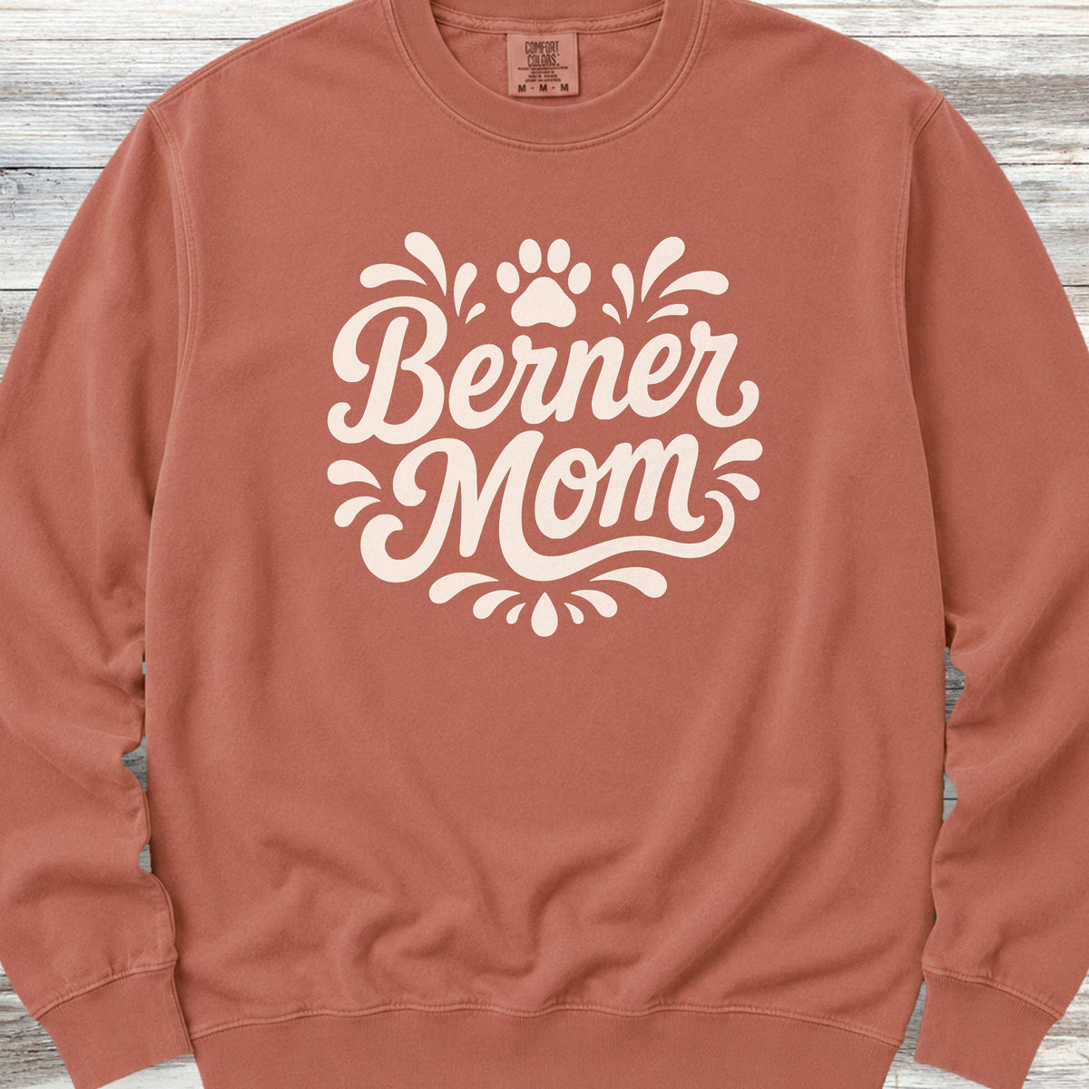 Bernese Mountain Dog Groovy Mom Sweatshirt - Terracotta